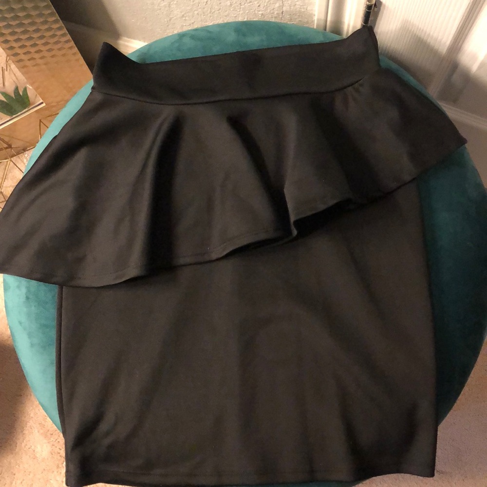 Black ruffle skirt